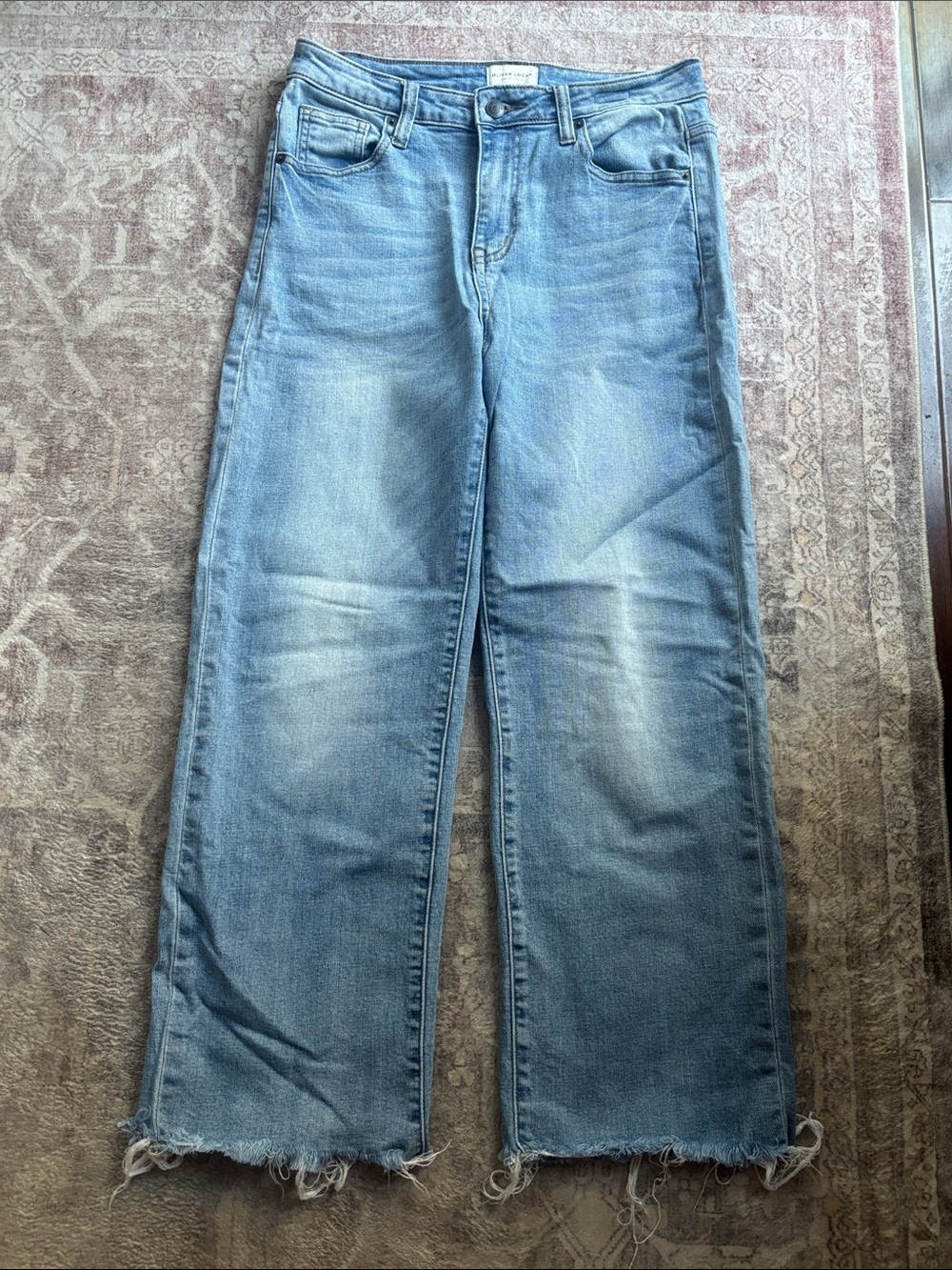 Women’s Light Blue Bootcut Jeans — Frayed Hem